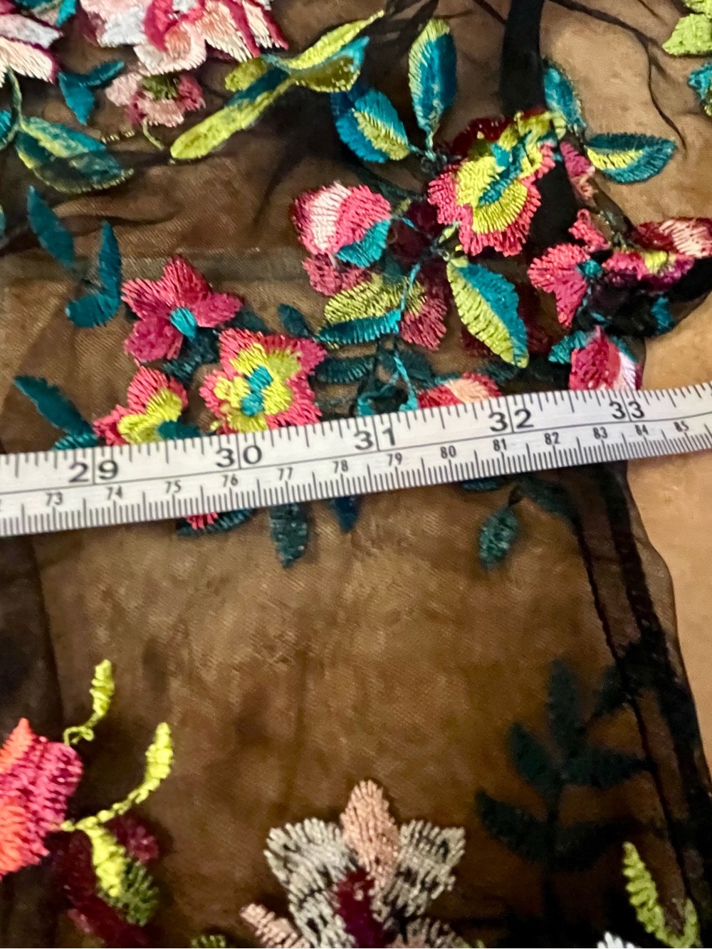 Umgee Embroidered Floral Black Mesh Kimono & Top Set M/L, XL - Picture 11 of 16